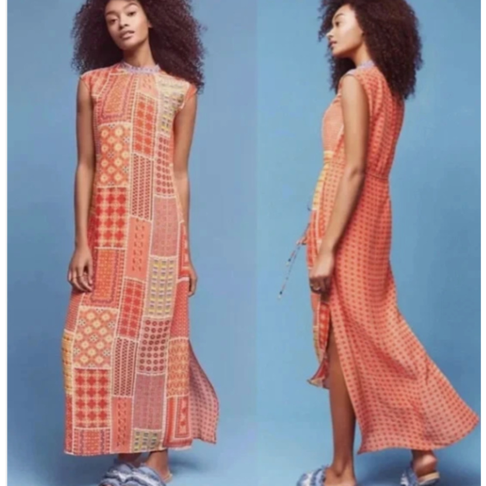 Tanvi Kedia Anthropologie Maxi Dress Large Sol Patchwork Embellished Boho